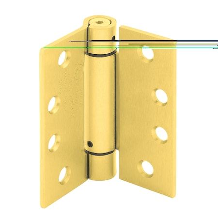 Prime-Line Door Hinge Commercial UL Adjust Self-Close, 4-1/2 in. with Sq. Corners, Satin Brass 3 Pack U 1158463
